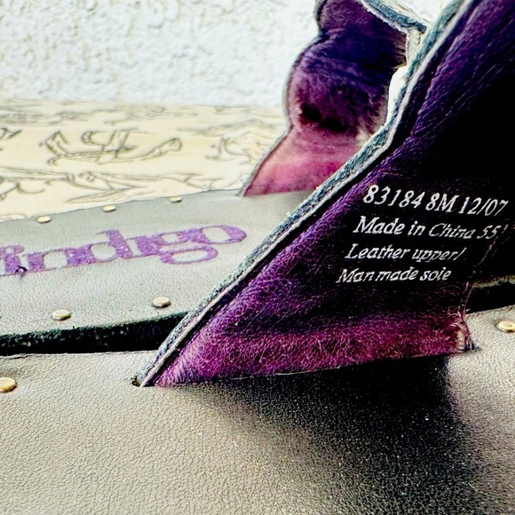 Indigo by Clarks womens sz 8 black leather boho thong sandals - Picture 4 of 9